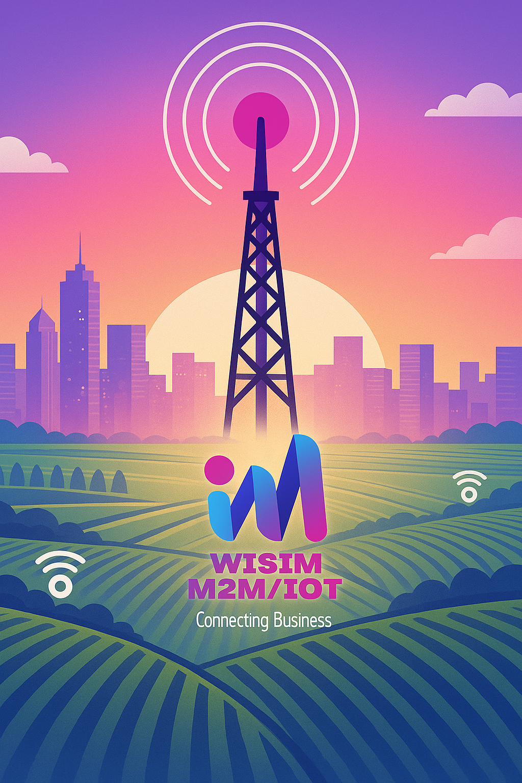 conectividad en el campo y ciudad y zona industrial en españa con wisim